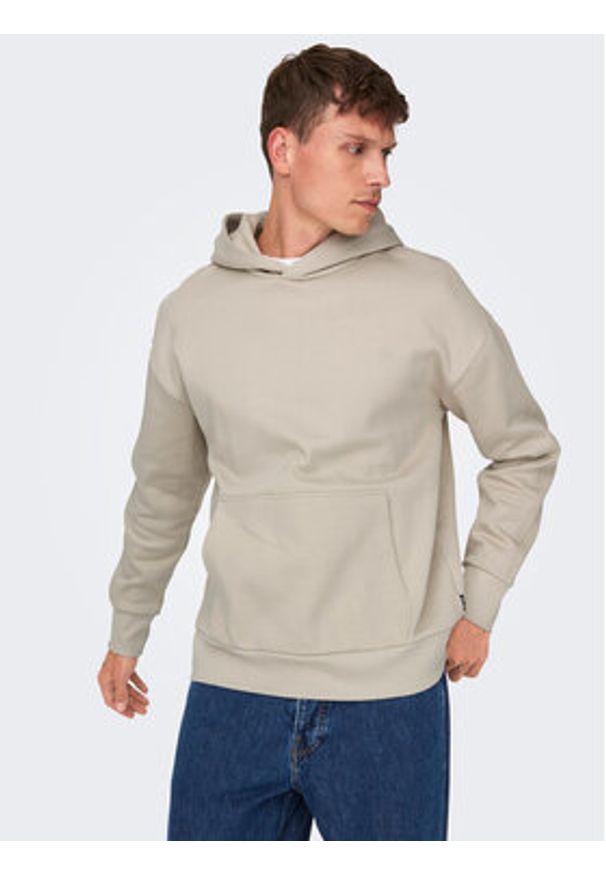 Only & Sons Bluza Dan 22026661 Beżowy Relaxed Fit. Kolor: beżowy. Materiał: bawełna