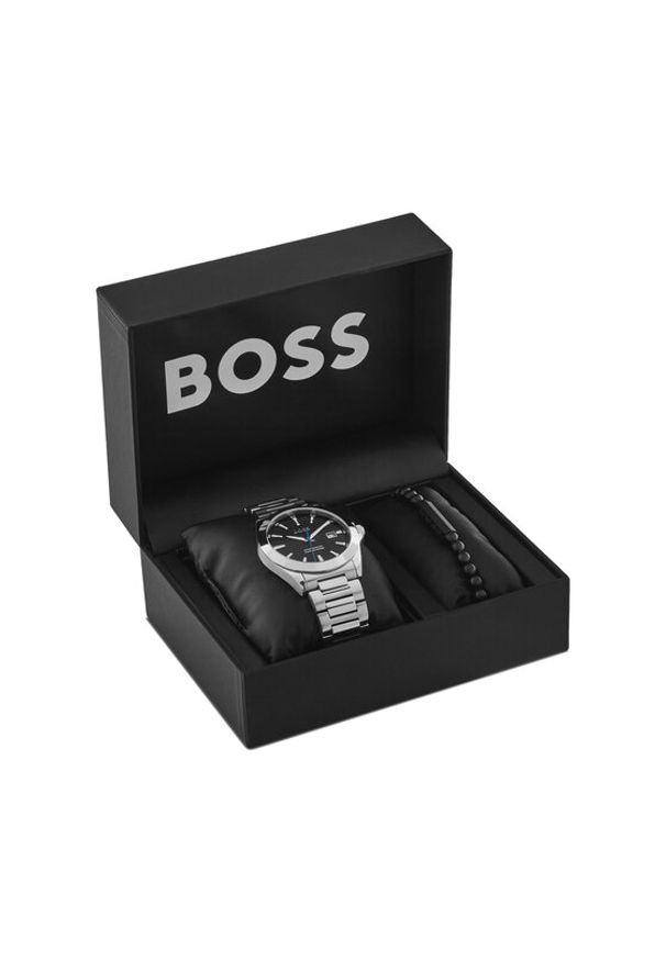 BOSS Zestaw zegarek i bransoletka Strike - Gift Set 1570180 Srebrny. Kolor: srebrny