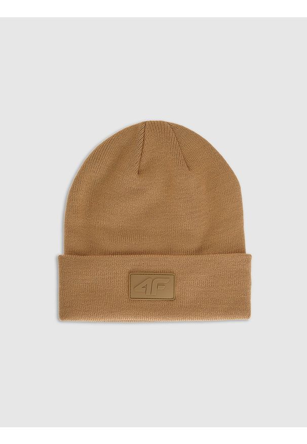 4f - 4F Czapka beanie uniseks - brązowa Uniwersalny. Kolor: brązowy. Materiał: syntetyk, materiał. Sezon: zima. Styl: klasyczny, sportowy, casual