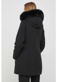 DKNY - Dkny kurtka damska kolor czarny przejściowa. Kolor: czarny. Materiał: polar, futro, włókno #7