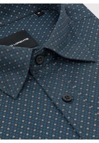 Pako Lorente - PAKO LORENTE - Czarna koszula męska wzór geometryczny. Kolor: czarny. Materiał: bawełna. Długość rękawa: długi rękaw. Długość: długie. Wzór: geometria. Sezon: jesień #8