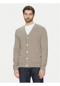 Selected Homme Kardigan Tray 16097127 Beżowy Regular Fit. Kolor: beżowy. Materiał: wełna #1