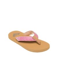 Roxy - Klapki Japonki dla Dziewczynek PORTO RAFFIA. Kolor: czerwony, wielokolorowy, różowy. Materiał: poliester, syntetyk. Styl: sportowy #1