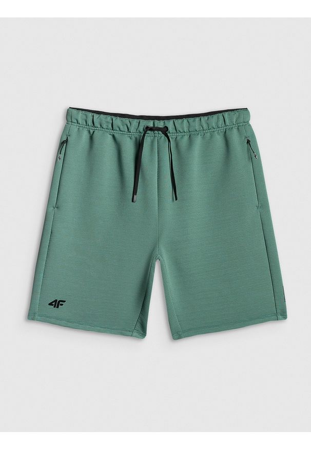 4f - 4F Spodenki treningowe szybkoschnące męskie - turkusowe S. Kolor: turkusowy. Materiał: materiał, włókno. Sport: fitness