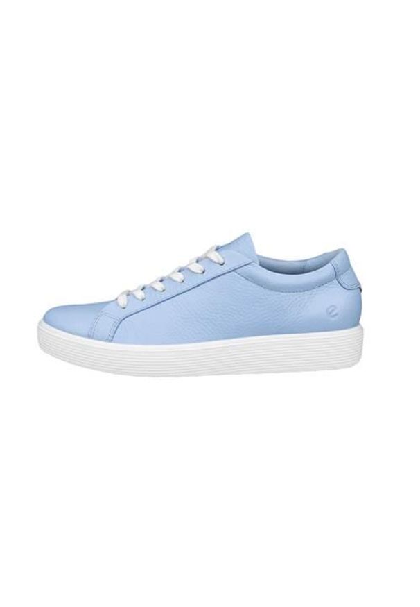 ecco - Buty do chodzenia damskie Ecco Soft 60. Kolor: niebieski. Materiał: skóra. Szerokość cholewki: normalna. Sport: turystyka piesza