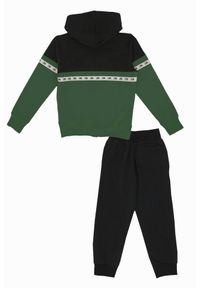 LEONE 1947 APPAREL - Dres dziecięcy z kapturem i poziomym paskiem New Tape. Okazja: na uczelnię. Kolor: czarny, zielony, wielokolorowy. Materiał: dresówka. Styl: sportowy