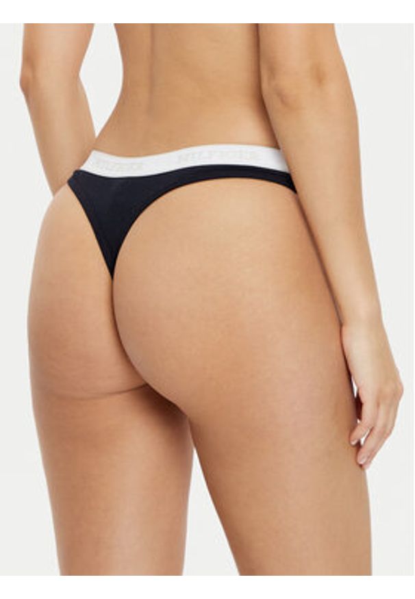 TOMMY HILFIGER - Tommy Hilfiger Stringi UW0UW05539 Granatowy. Kolor: niebieski. Materiał: syntetyk, bawełna