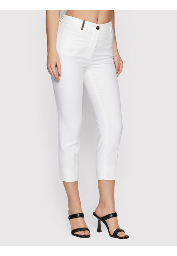 PESERICO - Peserico Spodnie materiałowe P04855J0 Biały Regular Fit. Kolor: biały. Materiał: bawełna, wiskoza