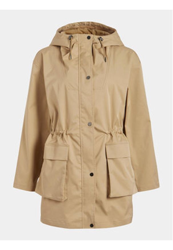 Vila Parka Kahara 14089615 Beżowy Regular Fit. Kolor: beżowy. Materiał: syntetyk