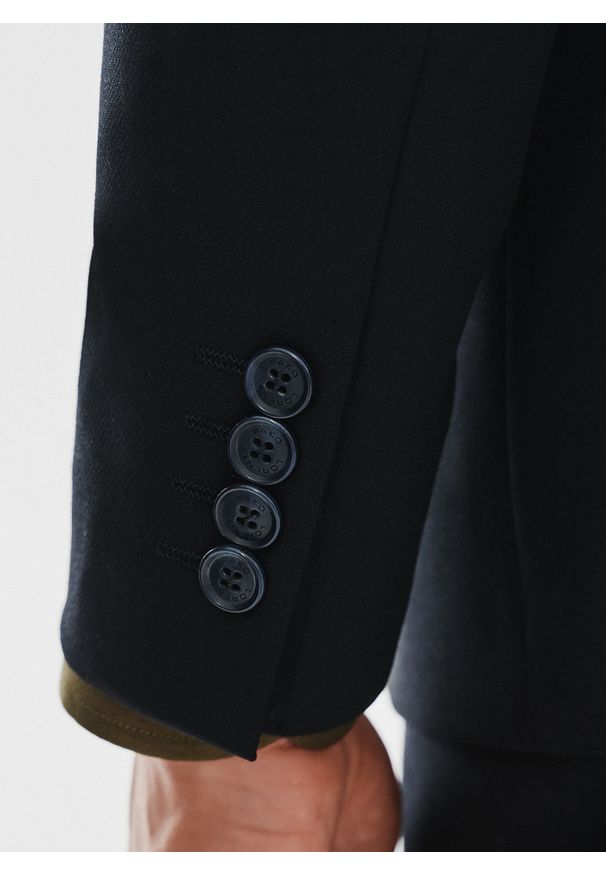 Pako Lorente - PAKO LORENTE – Marynarka garniturowa w kolorze granatowym. Okazja: na ślub cywilny, na wesele, na spotkanie biznesowe. Kolor: niebieski. Materiał: wełna, lycra. Wzór: gładki. Styl: biznesowy, młodzieżowy