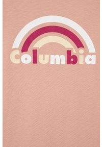 columbia - Columbia t-shirt bawełniany dziecięcy kolor różowy. Okazja: na co dzień. Kolor: różowy. Materiał: bawełna. Długość rękawa: krótki rękaw. Długość: krótkie. Wzór: nadruk. Styl: casual