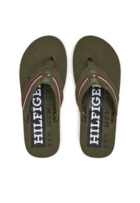 TOMMY HILFIGER - Tommy Hilfiger Japonki Corporate Hilfiger Beach FM0FM05436 Czerwony. Kolor: czerwony, brązowy. Materiał: materiał
