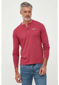 Pepe Jeans longsleeve bawełniany Wiltshire kolor różowy gładki. Kolor: różowy. Materiał: bawełna. Długość rękawa: długi rękaw. Długość: krótkie. Wzór: gładki #1