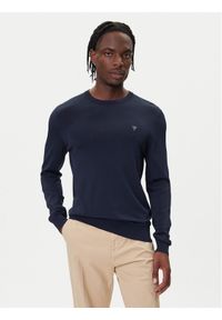 Guess Sweter M4YR29 Z3DM0 Granatowy Regular Fit. Kolor: niebieski. Materiał: wiskoza #1
