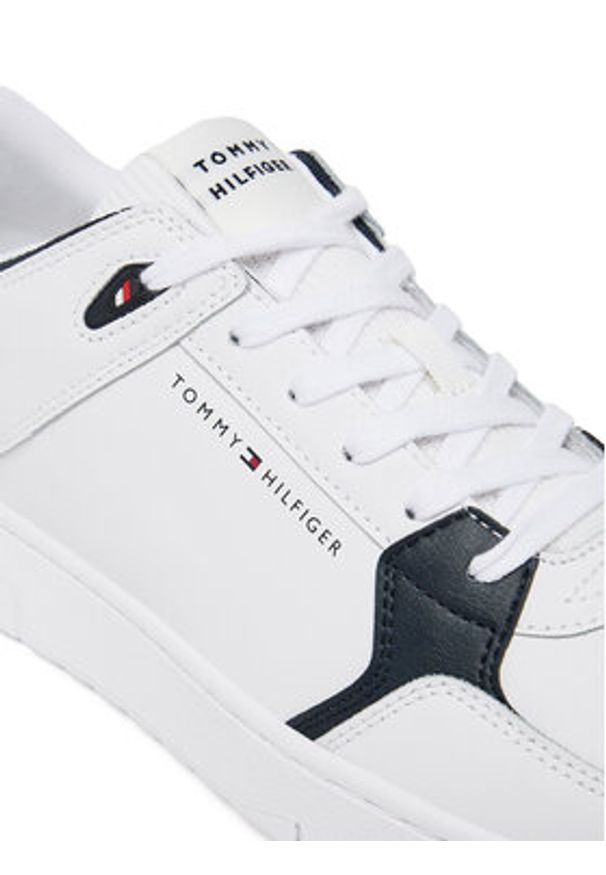 TOMMY HILFIGER - Tommy Hilfiger Sneakersy Th Basket Core Lite Lth Mix FM0FM05518 Biały. Kolor: biały. Materiał: skóra