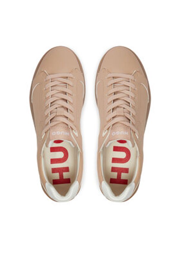 Hugo Sneakersy Riven 50523514 Beżowy. Kolor: beżowy. Materiał: skóra