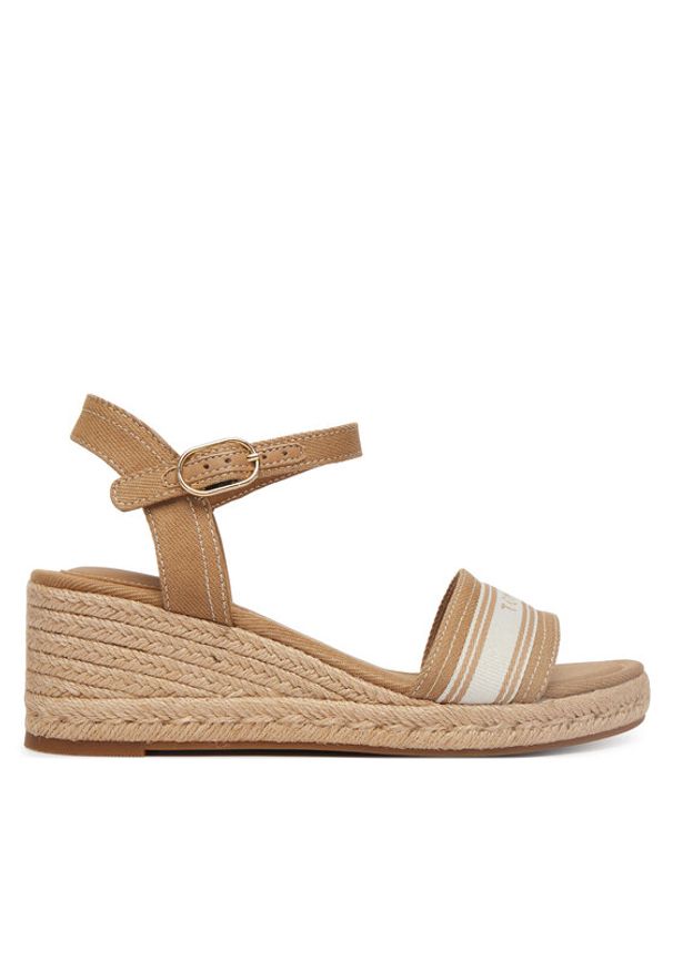 TOMMY HILFIGER - Tommy Hilfiger Espadryle Mid Wedge Espad Webbing FW0FW09230 Beżowy. Kolor: beżowy. Materiał: materiał