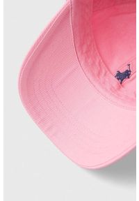 Polo Ralph Lauren czapka z daszkiem bawełniana kolor różowy z aplikacją. Kolor: różowy. Materiał: bawełna. Wzór: aplikacja #2
