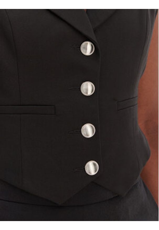 Morgan Kamizelka 251-CJANA.F Czarny Slim Fit. Kolor: czarny. Materiał: wiskoza, syntetyk