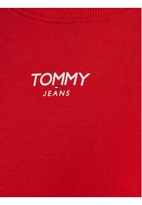 Tommy Jeans Bluza Ess Logo DW0DW16393 Czerwony Cropped Fit. Kolor: czerwony. Materiał: syntetyk, bawełna #3