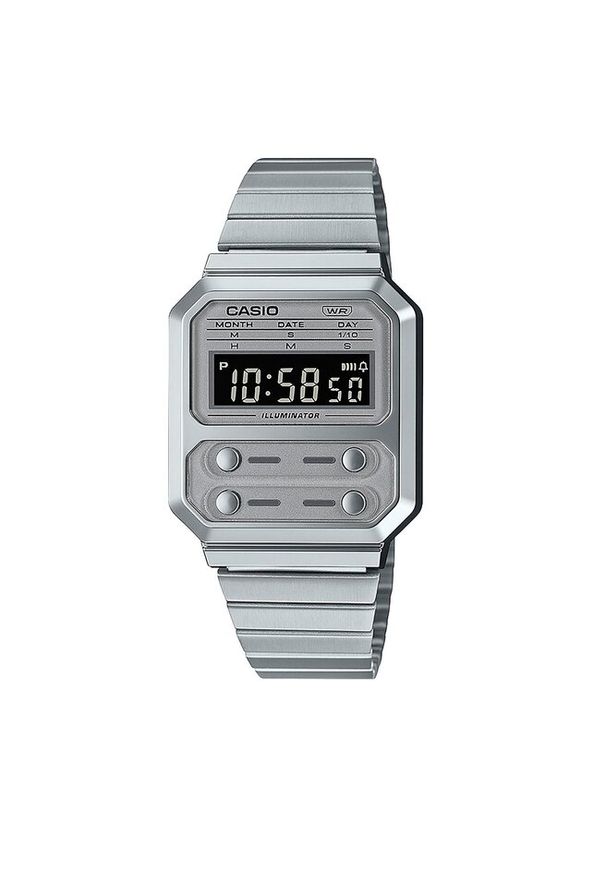 Zegarek Casio. Kolor: srebrny. Styl: vintage