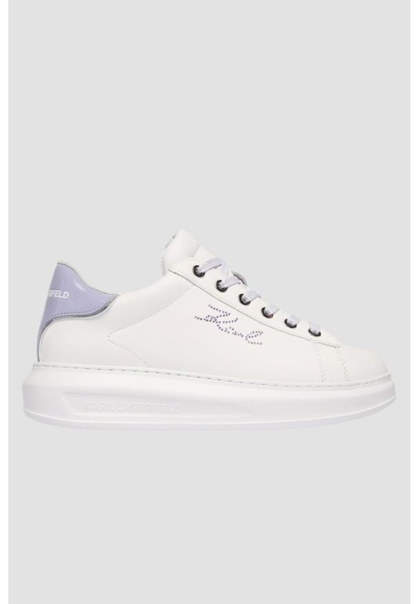 Karl Lagerfeld - KARL LAGERFELD Białe sneakersy damskie KAPRI Rhinestone Karl Trim, Rozmiar 37. Okazja: na co dzień. Kolor: biały. Wzór: aplikacja