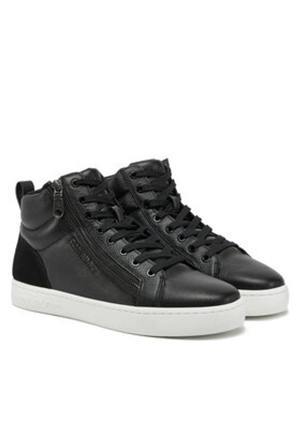 Calvin Klein Jeans Sneakersy Classic Cupsole Zip Mid In YM0YM01156 Czarny. Kolor: czarny. Materiał: skóra