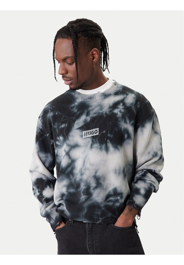 Hugo - HUGO Bluza Sestroy 50553584 Czarny Regular Fit. Kolor: czarny. Materiał: bawełna