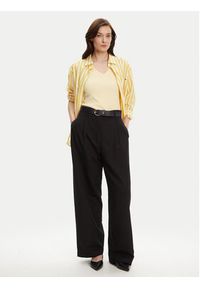 TOMMY HILFIGER - Tommy Hilfiger Spodnie materiałowe WW0WW45780 Czarny Wide Leg. Kolor: czarny. Materiał: bawełna #2