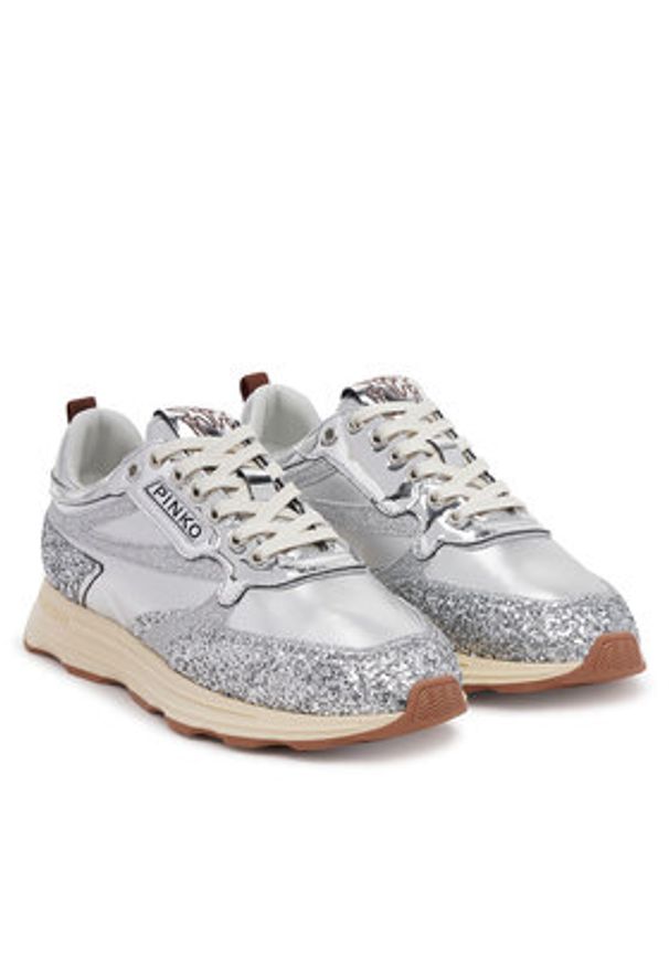 Pinko - PINKO Sneakersy Zoe 03 SS0091T033 Srebrny. Kolor: srebrny. Materiał: skóra
