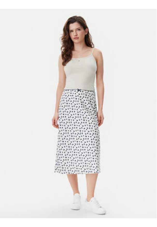 Tommy Jeans Spódnica midi DW0DW20272 Écru Regular Fit. Materiał: syntetyk