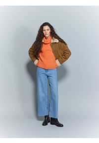 Reserved - Jeansy wide leg z wysokim stanem - niebieski. Stan: podwyższony. Kolor: niebieski #1