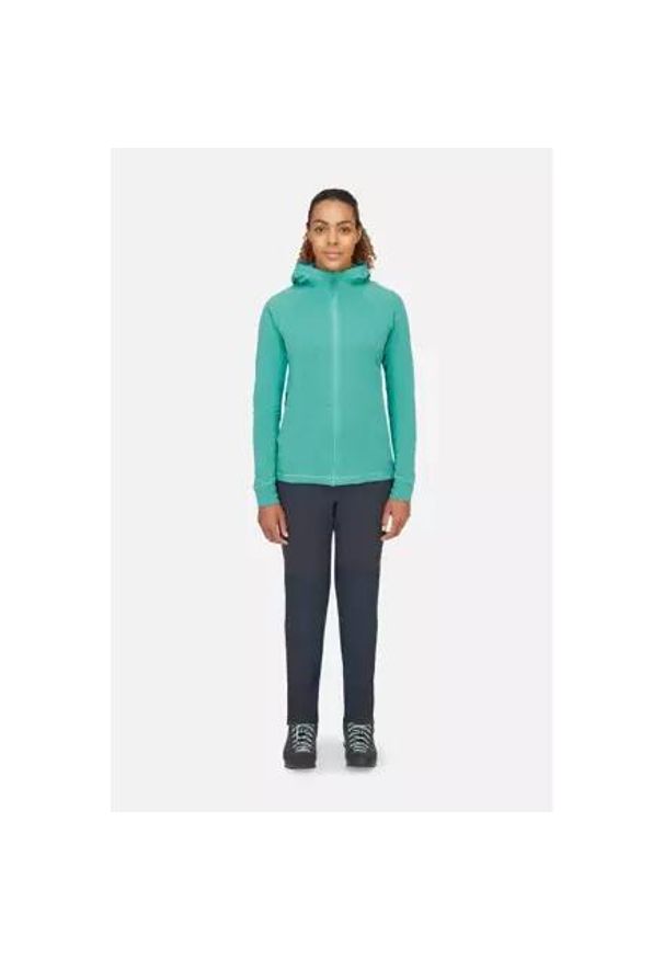 Bluza z kapturem damska Rab Nexus Hoody rozpinana. Typ kołnierza: kaptur. Kolor: wielokolorowy, niebieski, zielony