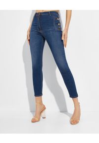 Elisabetta Franchi - ELISABETTA FRANCHI - Granatowe jeansy skinny. Stan: podwyższony. Kolor: niebieski #1