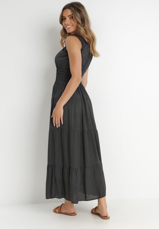 Born2be - Czarna Sukienka Abill. Kolor: czarny. Długość rękawa: bez rękawów. Sezon: lato. Styl: wakacyjny, boho. Długość: maxi