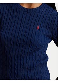 Polo Ralph Lauren Sweter 211965761001 Granatowy Slim Fit. Typ kołnierza: polo. Kolor: niebieski. Materiał: bawełna