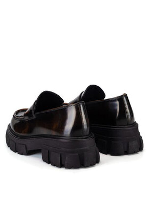 Badura Loafersy ELANA-01WI-002 Brązowy. Kolor: brązowy. Materiał: skóra, lakier