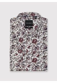 Pako Lorente - PAKO LORENTE – Biała koszula w kwiaty. Typ kołnierza: kołnierzyk klasyczny. Kolor: biały. Materiał: bawełna, elastan. Długość rękawa: długi rękaw. Długość: długie. Wzór: kwiaty. Styl: klasyczny #5