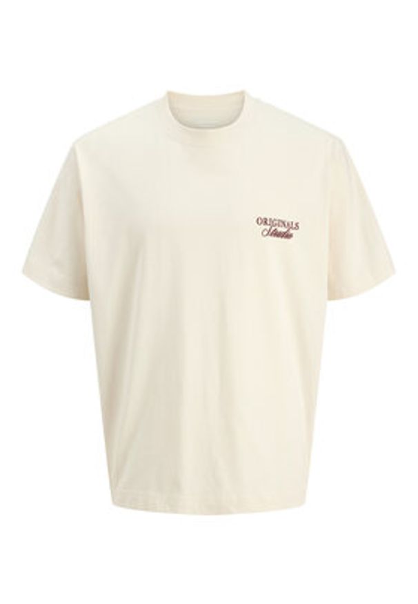 Jack & Jones T-Shirt Norrebro Typo 12282898 Écru Regular Fit. Kolor: kremowy. Materiał: bawełna