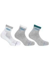 Fila 3-pack skarpet quarter biało-szare-turkusowe 43-46. Kolor: niebieski, biały, wielokolorowy