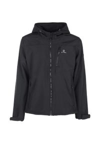 ZUMBA WEAR - Męska Kurtka Softshell Athl DPT Hermes Czarna Wodoodporna. Kolor: czarny. Materiał: softshell. Sport: turystyka piesza