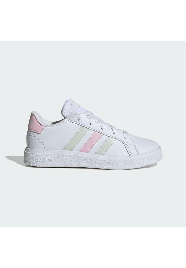 Adidas - Buty Grand Court Lifestyle Tennis Lace-Up. Kolor: biały, wielokolorowy, różowy, zielony. Materiał: materiał