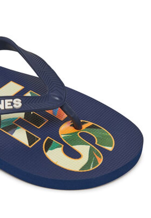 Jack & Jones - Jack&Jones Japonki Jfwlogo Palm Print Flip Flop Ln 12230642 Granatowy. Kolor: niebieski. Wzór: nadruk