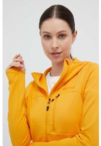 Marmot bluza sportowa kolor pomarańczowy z kapturem gładka. Typ kołnierza: kaptur. Kolor: żółty. Materiał: polar, skóra, materiał, włókno. Wzór: gładki. Styl: sportowy #3