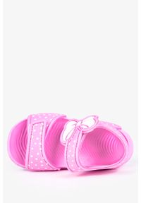 Casu - Fuksjowe sandały piankowe na rzep z kokardą casu ps301-1. Zapięcie: rzepy. Kolor: różowy #1