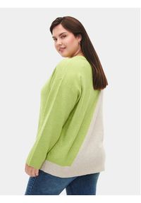 Zizzi Sweter M61187D Zielony Regular Fit. Kolor: zielony. Materiał: syntetyk