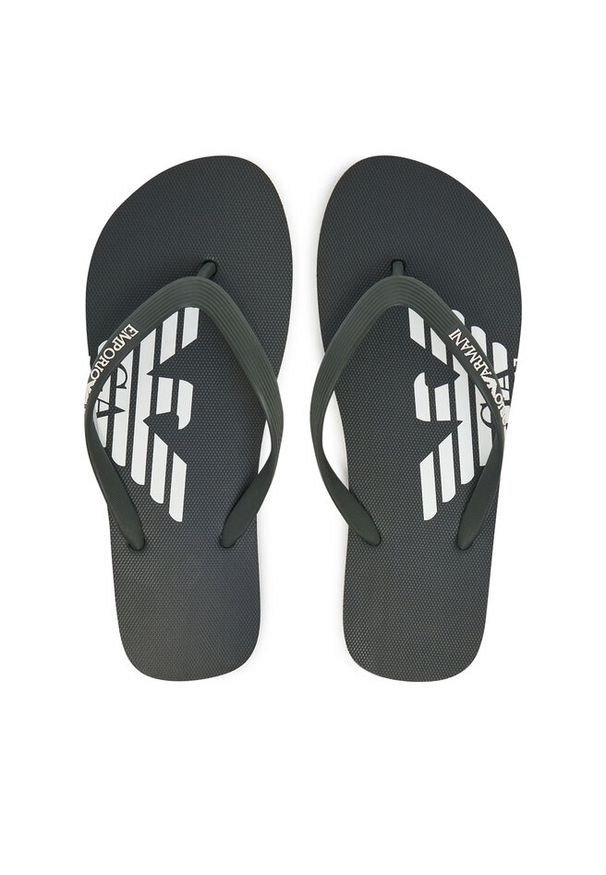 Japonki Emporio Armani. Kolor: zielony. Wzór: kolorowy