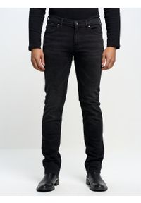Big-Star - Spodnie jeans męskie dopasowane Terry 955. Stan: obniżony. Kolor: czarny. Styl: klasyczny