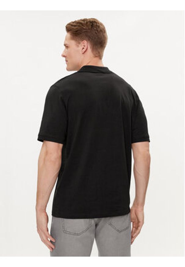 Jack & Jones - Jack&Jones Polo Forest 12248621 Czarny Standard Fit. Typ kołnierza: polo. Kolor: czarny. Materiał: syntetyk, bawełna