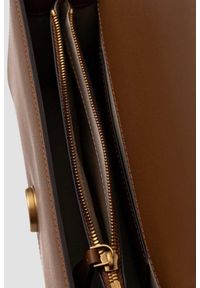 Pinko - PINKO Brązowa kopertówka Love One Mini St. Cl Vitello Seta. Kolor: brązowy. Materiał: skórzane. Styl: klasyczny, elegancki #2